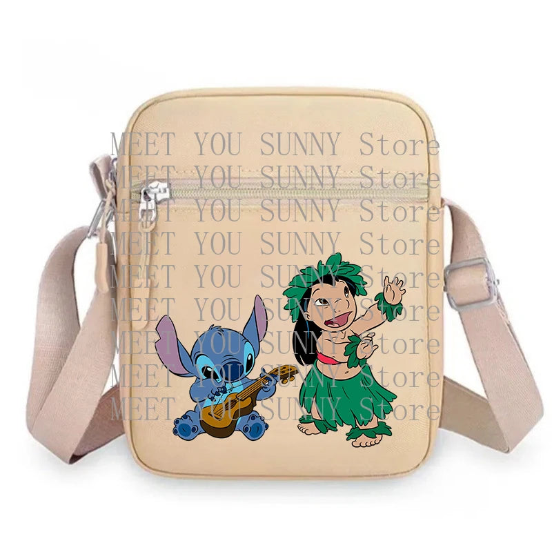 Cartoon Anime Stitch Women Bag Kawaii Portable Fashion Mobile Phone Shoulder Zipper Crossbody Pouch Students Coin Purse Gifts