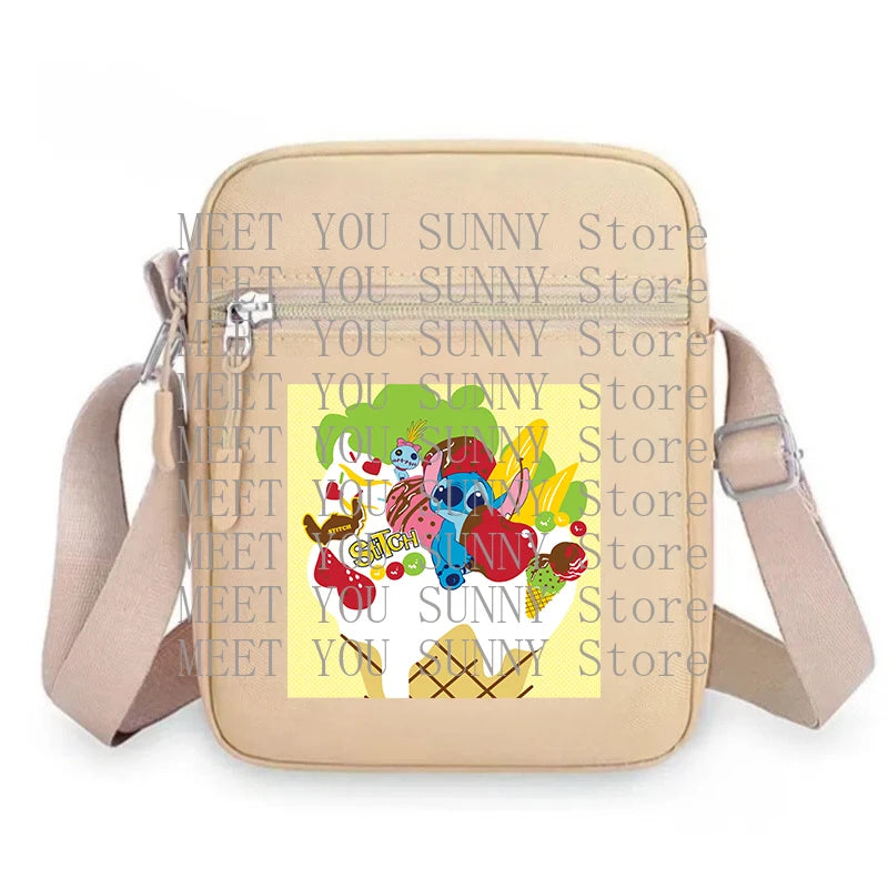 Cartoon Anime Stitch Women Bag Kawaii Portable Fashion Mobile Phone Shoulder Zipper Crossbody Pouch Students Coin Purse Gifts