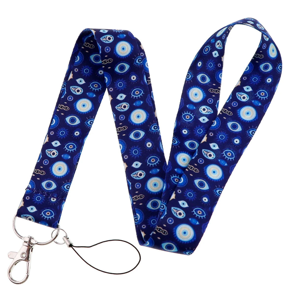 LX941 Blue Evil Eyes Lanyard ID Card Cover Phone Straps USB Badge Holder Neck Strap Cartoon Keychain DIY Hang Rope Accessories