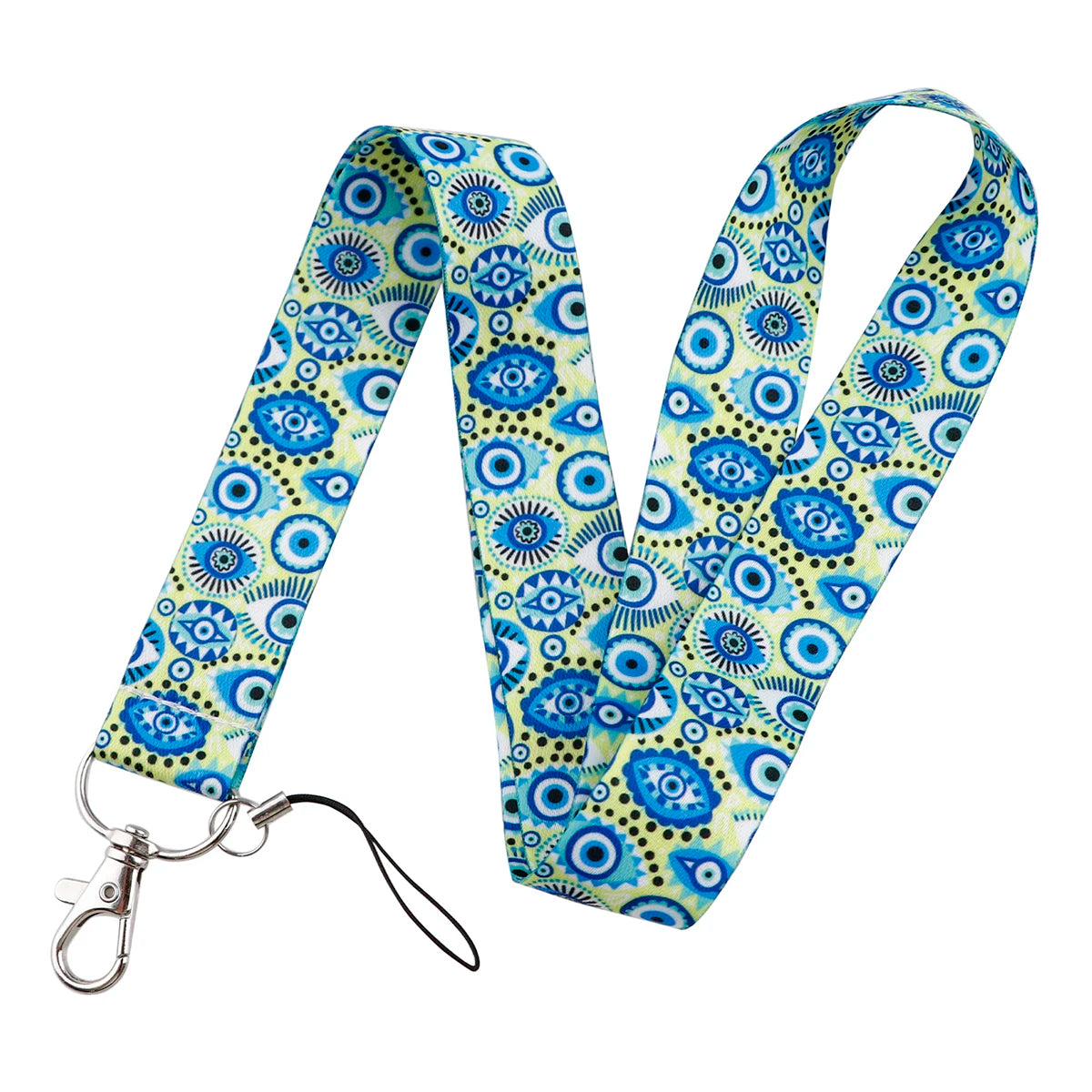 LX941 Blue Evil Eyes Lanyard ID Card Cover Phone Straps USB Badge Holder Neck Strap Cartoon Keychain DIY Hang Rope Accessories