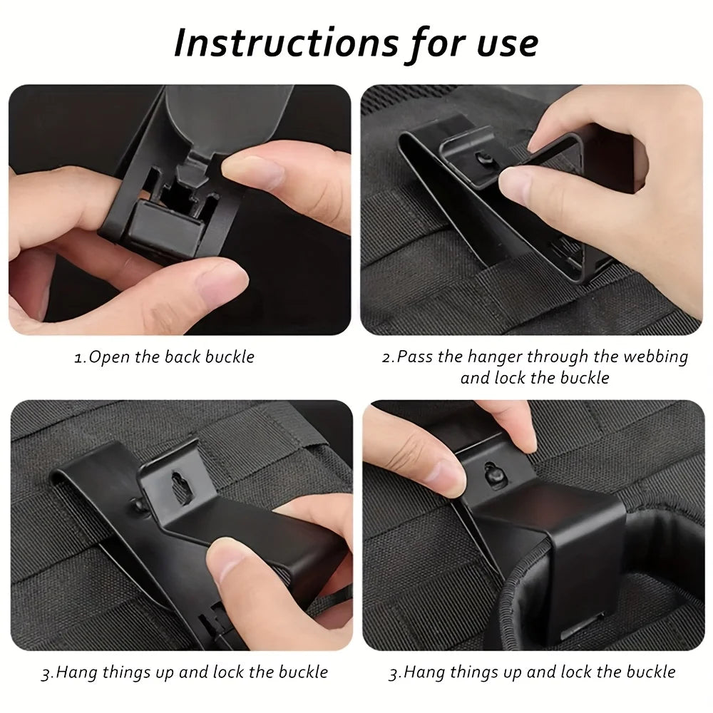 2PCS Tactical Portable Headphone Hook Cell Phone Holder Molle Quick Release Clip Holder Protector for IPSC Belt Accessories