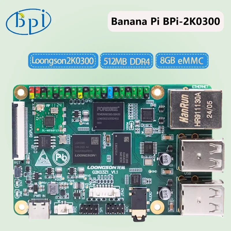 BananaPi BPI-2K0300 Zhongke Loongson 2K0300 Embedded Single-board CPU 1.0GHz DDR4 Computer New