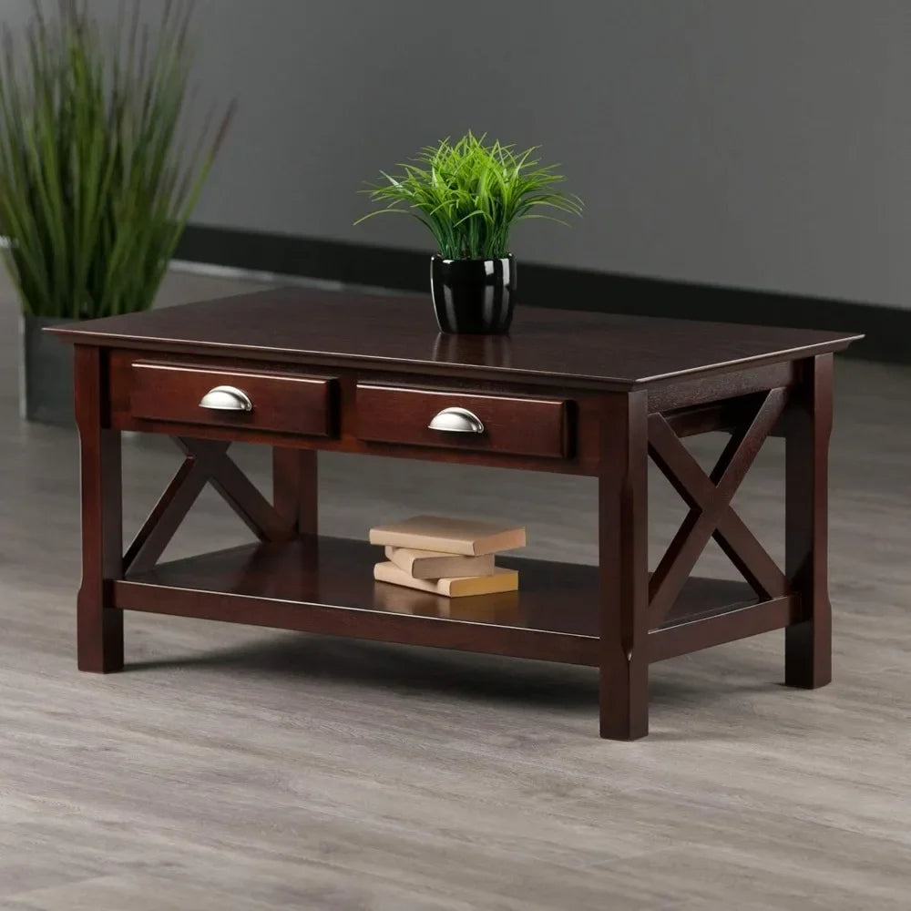 18 x 37 x 21-Inch Composite Wood Coffee Table, Cappuccino