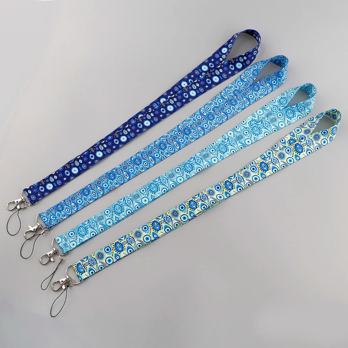 LX941 Blue Evil Eyes Lanyard ID Card Cover Phone Straps USB Badge Holder Neck Strap Cartoon Keychain DIY Hang Rope Accessories