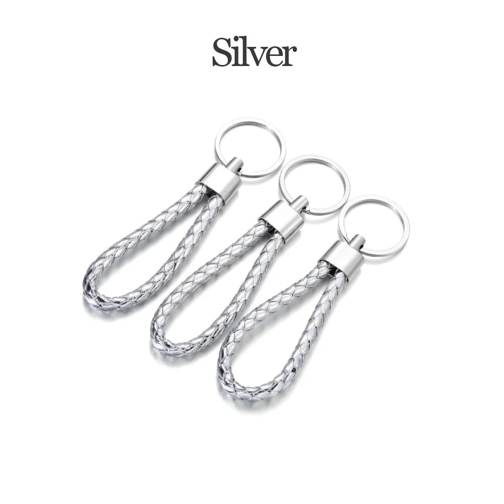 5Pcs/Pack Braided Leather Keychain Colorful Portable Keyring Organizer Leather Lanyard For Car Key Mobile Phone Strap Accessory