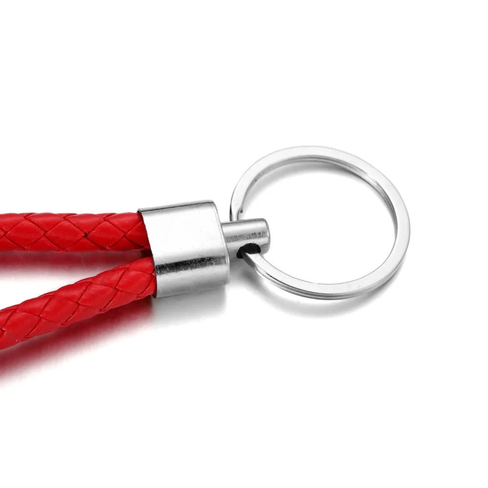 5Pcs/Pack Braided Leather Keychain Colorful Portable Keyring Organizer Leather Lanyard For Car Key Mobile Phone Strap Accessory