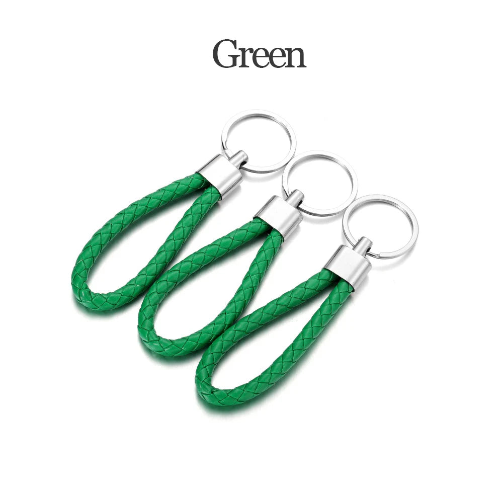 5Pcs/Pack Braided Leather Keychain Colorful Portable Keyring Organizer Leather Lanyard For Car Key Mobile Phone Strap Accessory