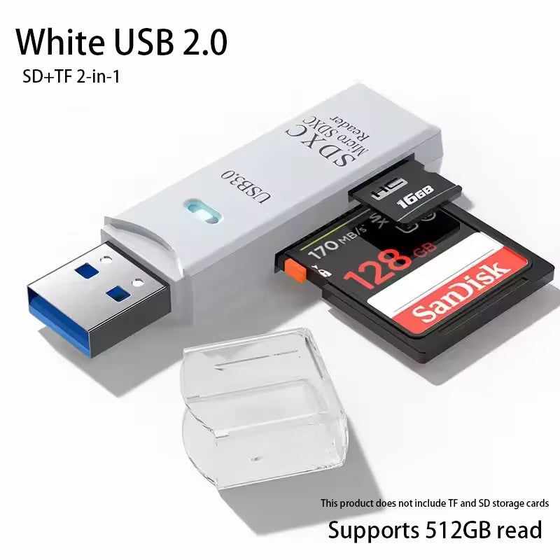 2 in 1 USB 3.0 Card Reader Micro TF sd card Reader usb adapter High Speed Cardreader TF Memory card For PC Laptop Accessories