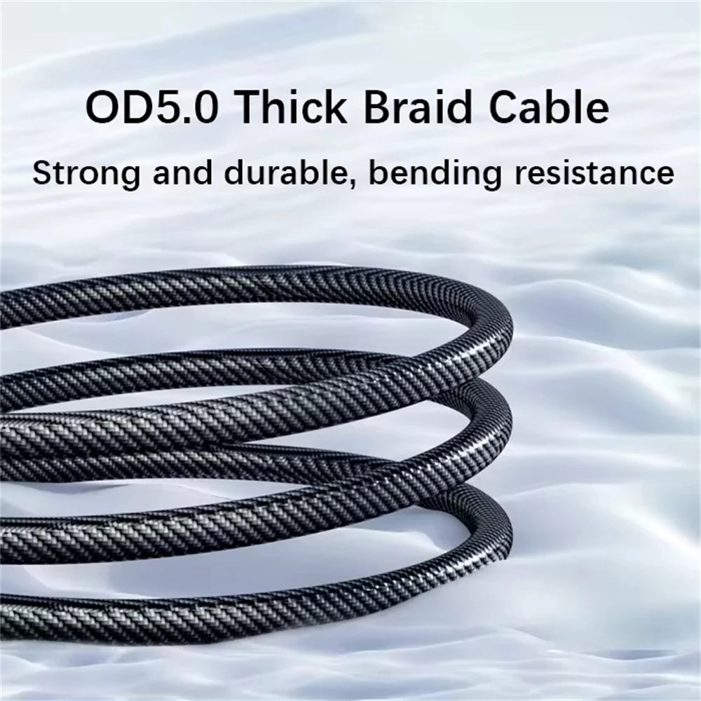 6A USB Type C Cable PD Cable Fast Charging 120W LED Digital Display Nylon Data Cord for iPhone Xiaomi Samsung USB C Charge Cable
