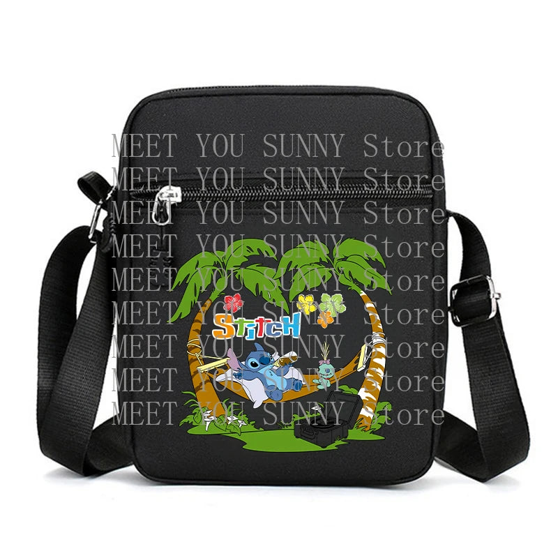 Cartoon Anime Stitch Women Bag Kawaii Portable Fashion Mobile Phone Shoulder Zipper Crossbody Pouch Students Coin Purse Gifts