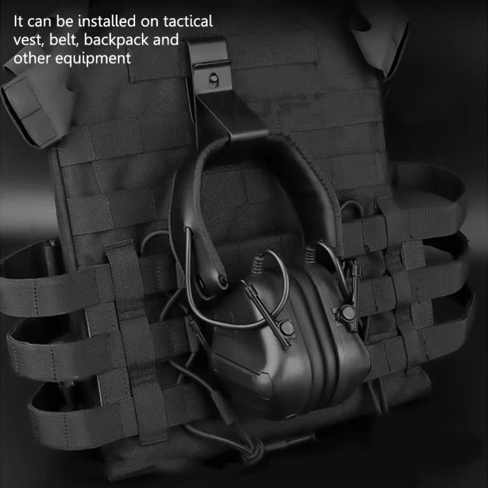 2PCS Tactical Portable Headphone Hook Cell Phone Holder Molle Quick Release Clip Holder Protector for IPSC Belt Accessories