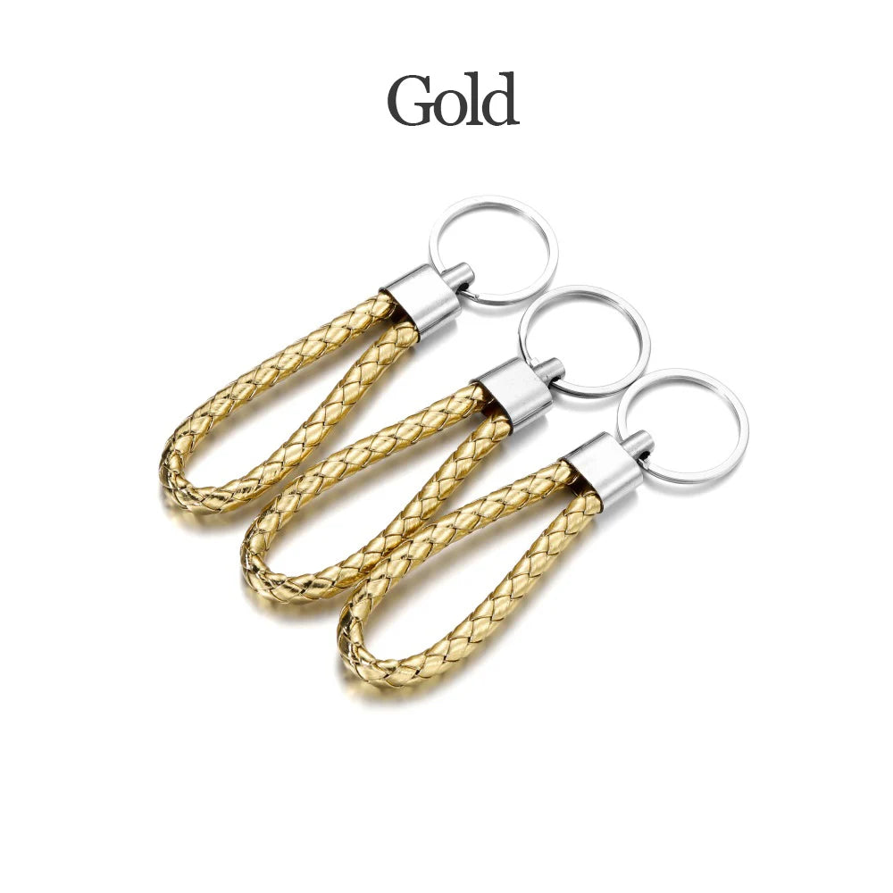 5Pcs/Pack Braided Leather Keychain Colorful Portable Keyring Organizer Leather Lanyard For Car Key Mobile Phone Strap Accessory
