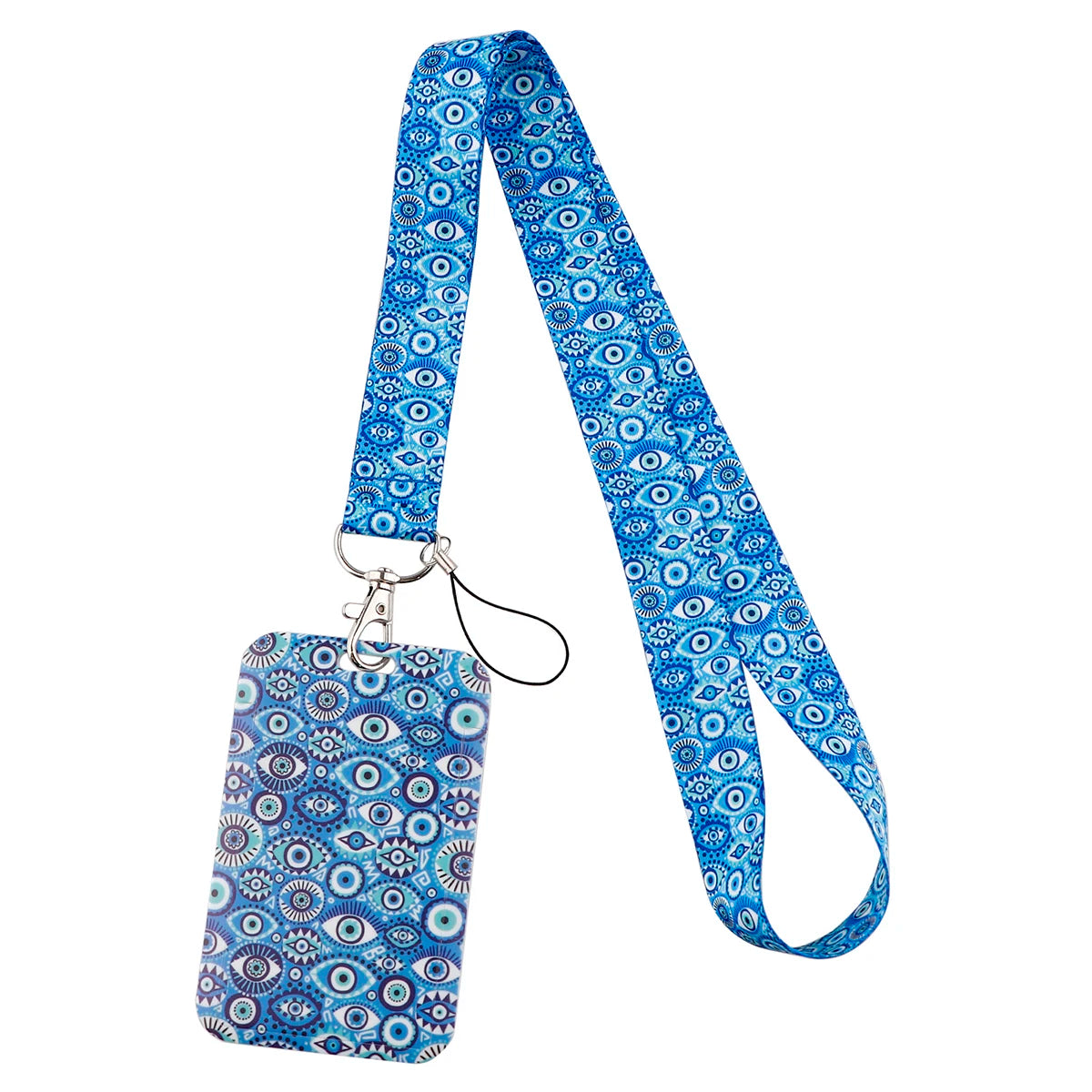 LX941 Blue Evil Eyes Lanyard ID Card Cover Phone Straps USB Badge Holder Neck Strap Cartoon Keychain DIY Hang Rope Accessories