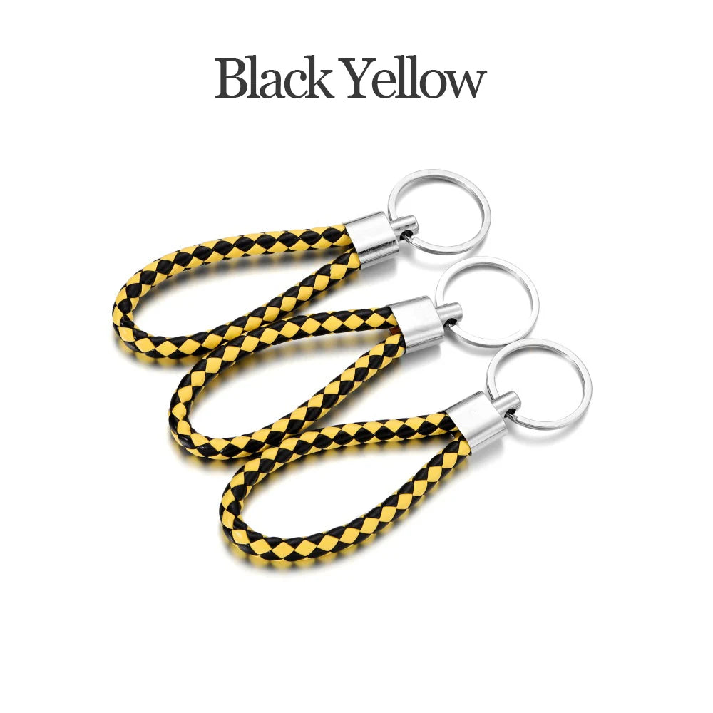 5Pcs/Pack Braided Leather Keychain Colorful Portable Keyring Organizer Leather Lanyard For Car Key Mobile Phone Strap Accessory