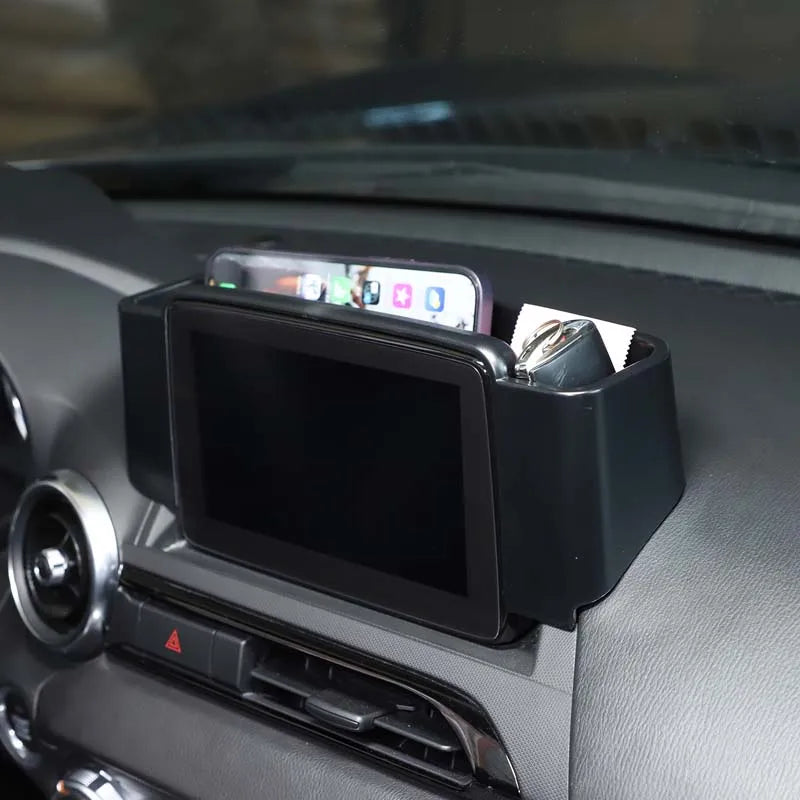 For Mazda MX-5 2016-2023 ABS black car central control navigation screen rear storage box mobile phone tray interior accessories