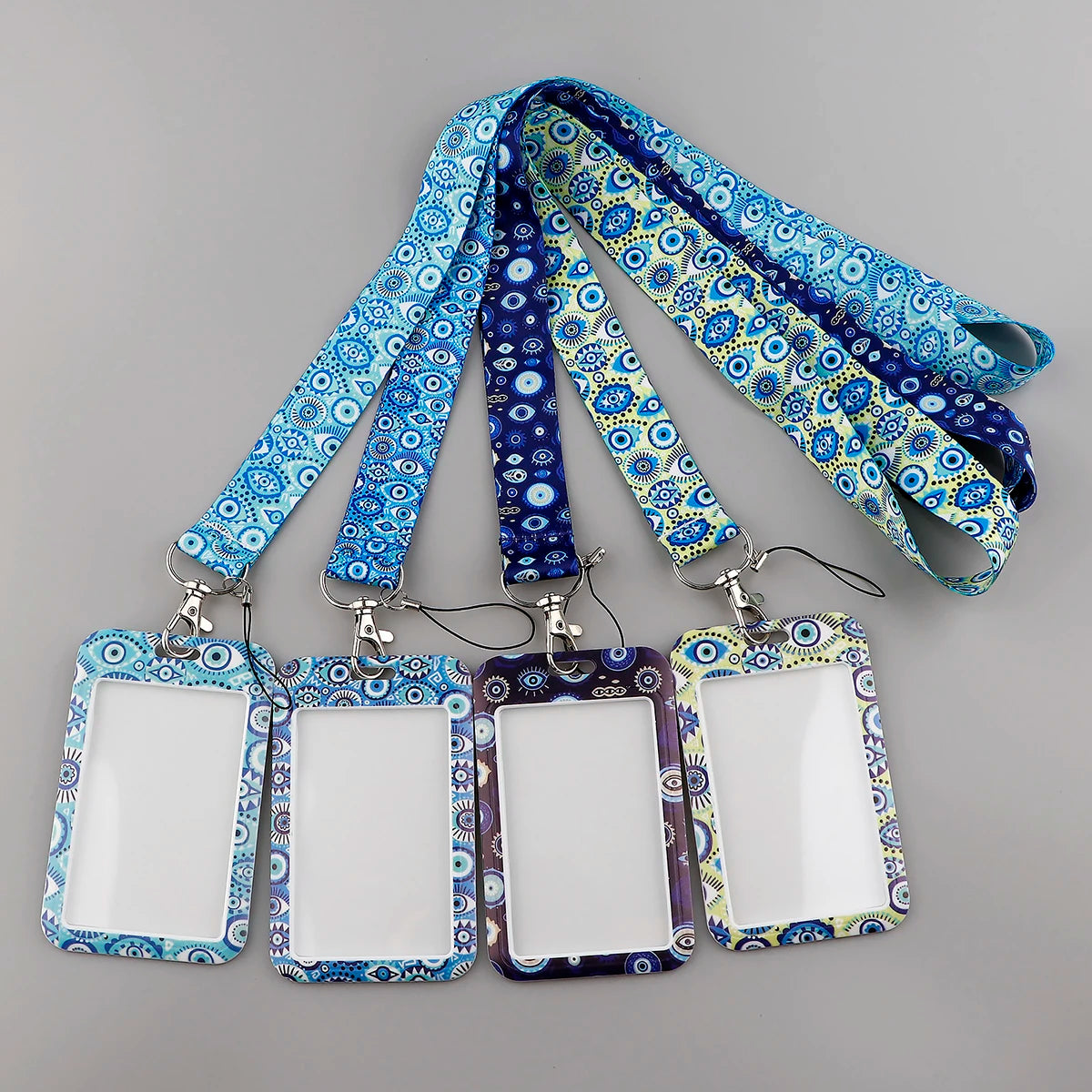 LX941 Blue Evil Eyes Lanyard ID Card Cover Phone Straps USB Badge Holder Neck Strap Cartoon Keychain DIY Hang Rope Accessories