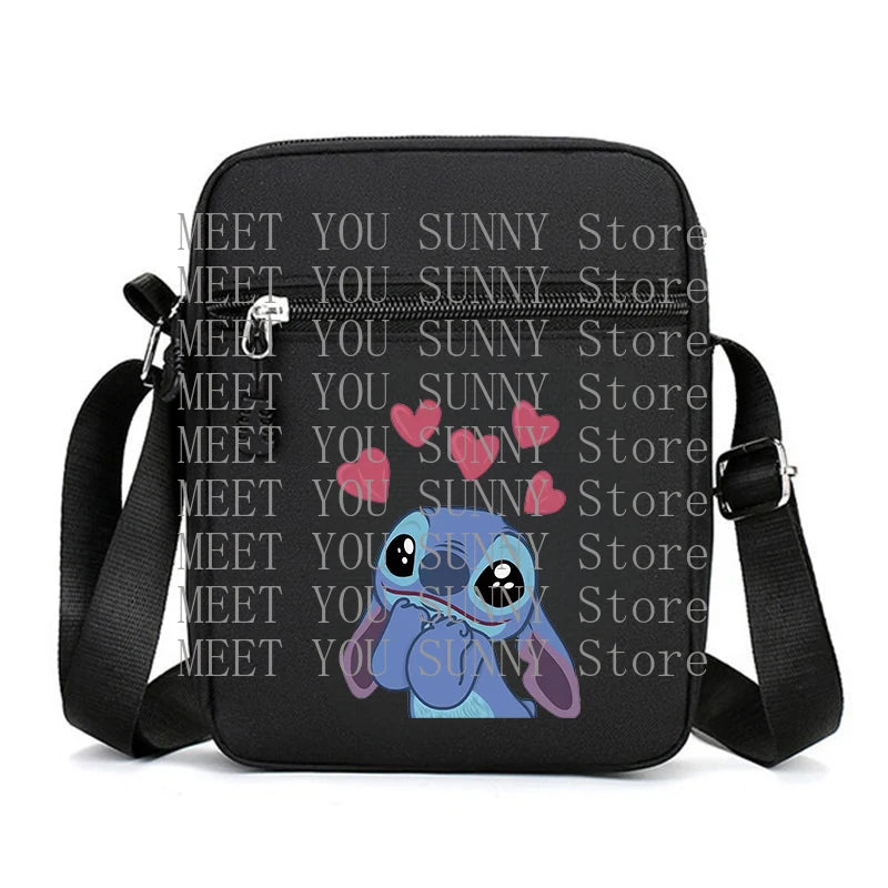 Cartoon Anime Stitch Women Bag Kawaii Portable Fashion Mobile Phone Shoulder Zipper Crossbody Pouch Students Coin Purse Gifts
