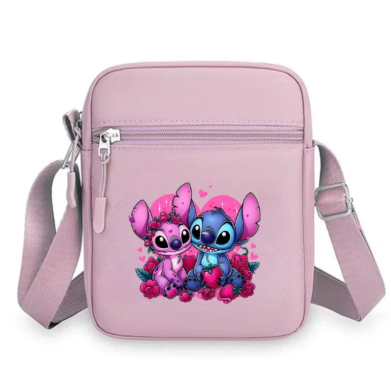 Cartoon Anime Stitch Women Bag Kawaii Portable Fashion Mobile Phone Shoulder Zipper Crossbody Pouch Students Coin Purse Gifts