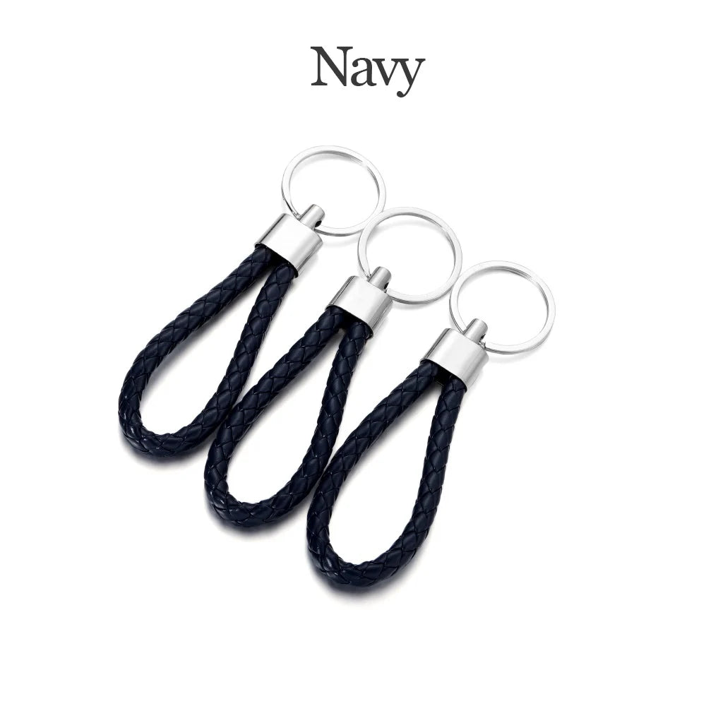 5Pcs/Pack Braided Leather Keychain Colorful Portable Keyring Organizer Leather Lanyard For Car Key Mobile Phone Strap Accessory